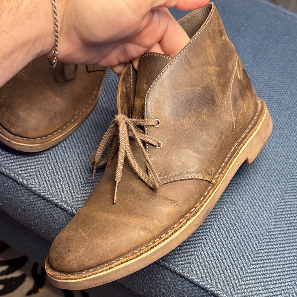 Clarks Tan Leather Chukka Boots - Picture 8 of 12
